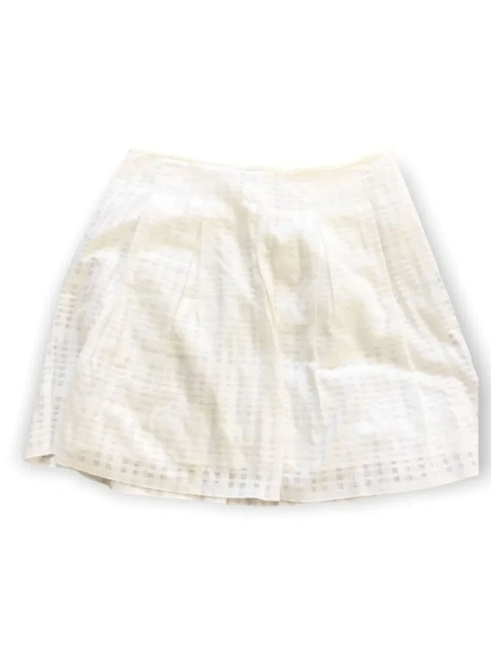 Vince white  checked pleated mini skirt, size 8 - Picture 3 of 10